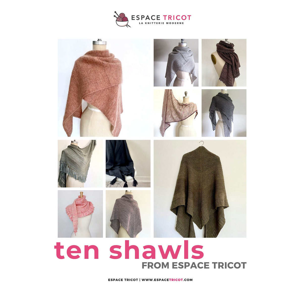 10 Shawls Knitting Pattern eBook by Espace Tricot, cover
