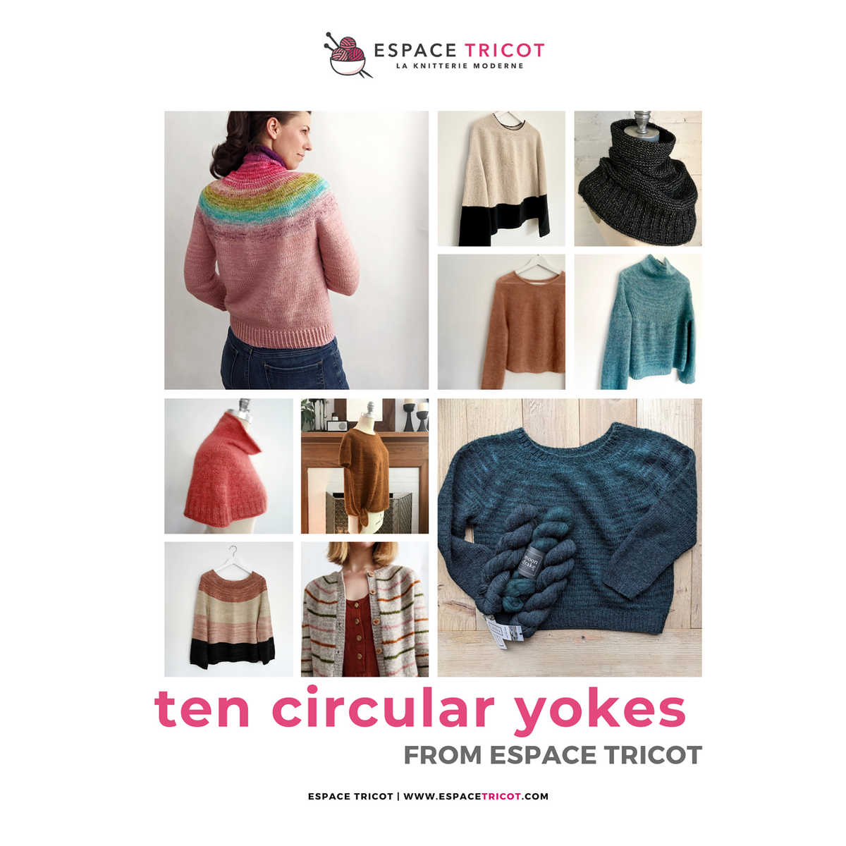 10 Circular Yokes Knitting Pattern eBook by Espace Tricot, cover