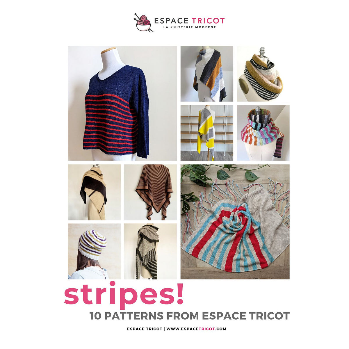 Stripes Knitting Pattern eBook by Espace Tricot, cover