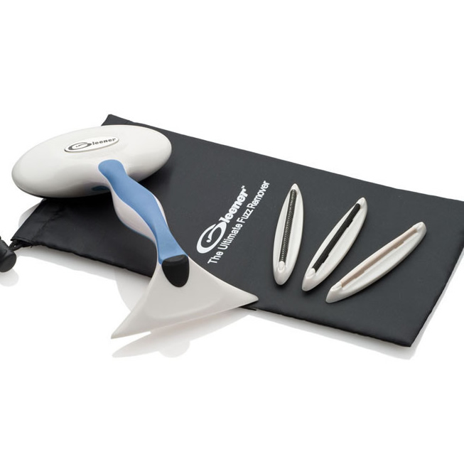 Gleener - Rasoir et brosse anti-bouloches pour tissus 4-en-1 (bleu)