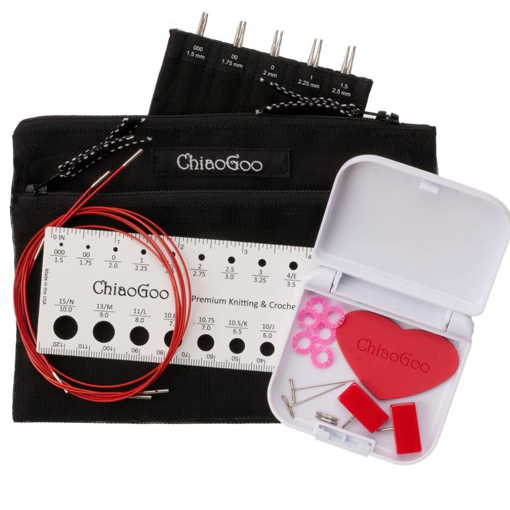 ChiaoGoo - 5 pouces Twist Red Lace Set d'Aiguilles Interchangeables