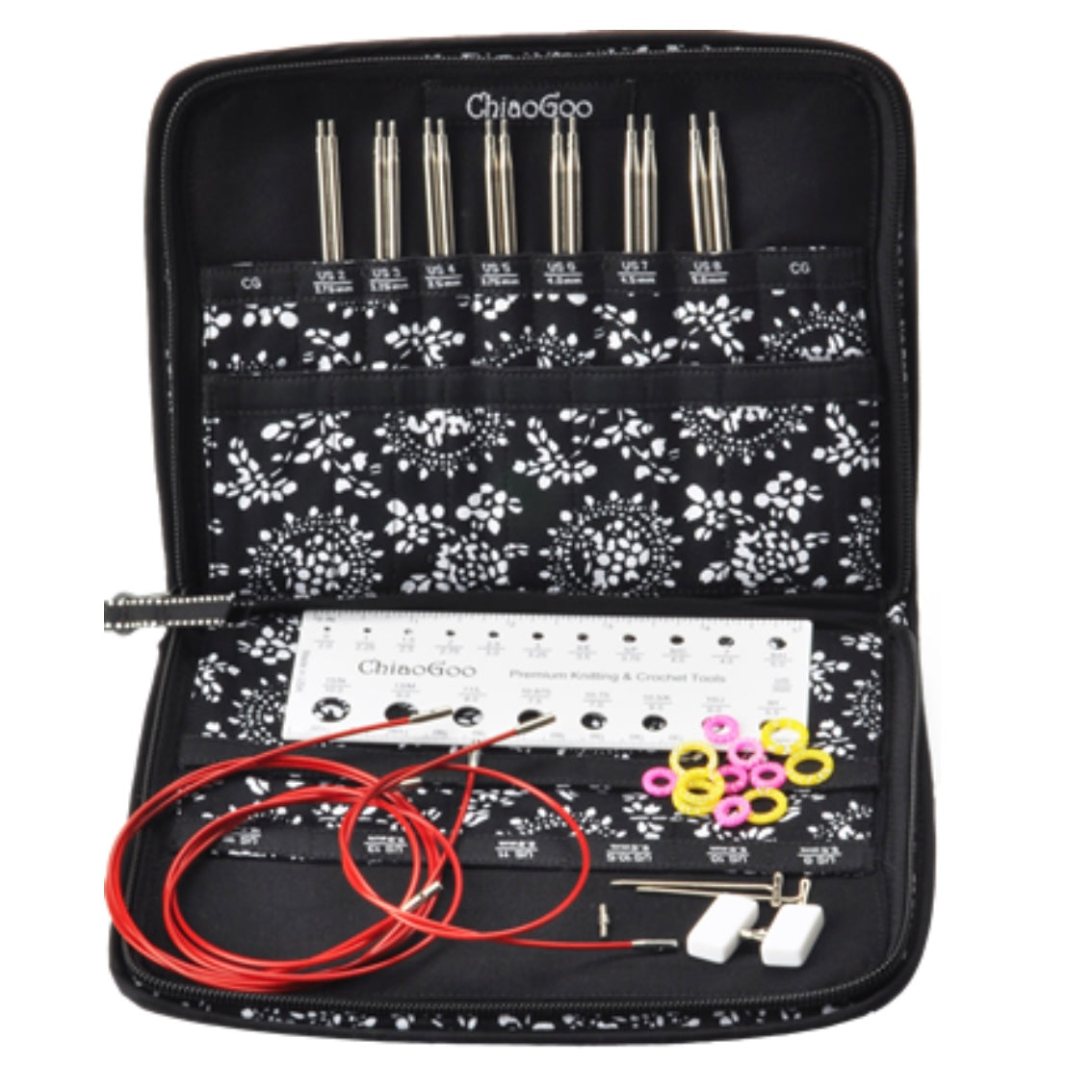 ChiaoGoo - 5 pouces Twist Red Lace Set d'Aiguilles Interchangeables